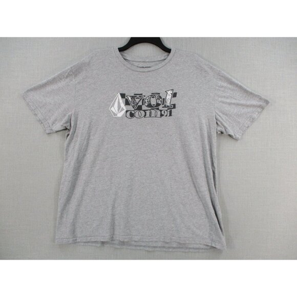 Volcom Distressed Logo Graphic Tee Xxl Heather Gray Cotton Blend Streetwear - Picture 1 of 7